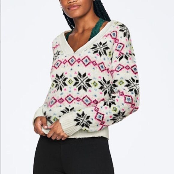 Pink Victoria’s Secret Reversible Holiday Sweater - Picture 1 of 8